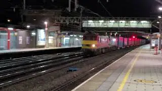 4S49 - DB90's - Bill and Backbone on a speedy blue box liner to Grangemouth nine early thru Stafford