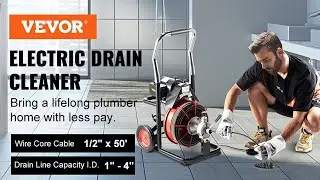 VEVOR Drain Cleaner Machine🔥 - 15m x 13mm Cable 370W w/Cutters