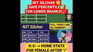 Nit Silchar Safe percentile for lower branch 🔴😇🎉 | Jee mains 2023 #percentile #jee #nit #shorts #yt