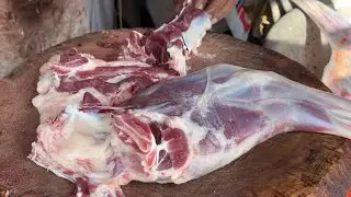 Goat Cutting Expert - Full Goat Meat Cutting And Selling Video | Live Mutton Cutting Skills |