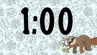 1 Minute Sleepy Sloth Timer (Summer Synth Tones at End)