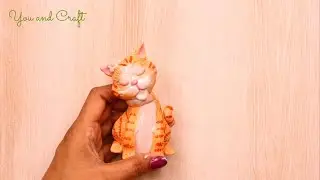 DIY Cute Cat Couple from Acrylic Paint Bottles | Easy Craft Tutorial
