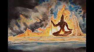 #shiva watercolor drawing edited with Ai application #grok2 