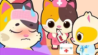 Mommy Cat Got Sick | Доктор Мими | Sick Song | Nursery Rhymes | Детские песни | BabyBus