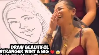 Draw the lady with a big heart a beautiful caricature, live. 😍 🎨