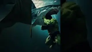 shark  vs hulk #hulk #superman #avengers #ironman #film #funny #animals#news #nature