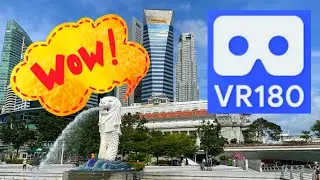 3D Merlion Encounter at Singapore's Marina Bay with Dale Chihuly VR180 VuzeXR Glass in Bloom