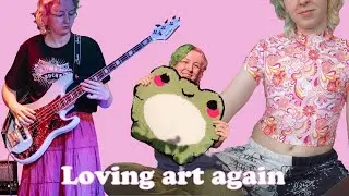 Falling in love with art again | Tufting, linoprinting, sewing, sketching, playing bass guitar
