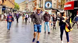 Rainy day London Walk - July 2021 | Central London Midweek Walk [4k]