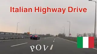Rainy Italian Highway Cruise: POV Autostrada Drive