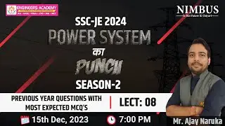 Power System का Punch | SSC-JE 2024 (EE) - 🔴 Live Class | SSC JE 2024 Free Online Coaching | L-8