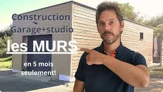 Construction des murs du garage en bois