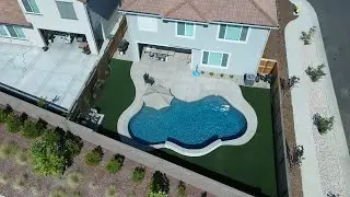 Pool construction gunite in ground swimming pool.
