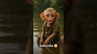 poor monkey save fish #animation #cartoon #funnyanimals #monkey