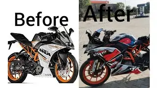 Shark graphic wrap KTM RC 390 graphic installation full body wrap in shark