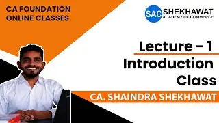 Introduction Lecture | CA Shaindra | CA Foundation Nov 2020