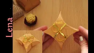 Kissen Geschenk Box Basteln ohne Kleber 🎁 Pillow Gift box 🎁 Gift Wrapping 🎁 Как упаковать подарок
