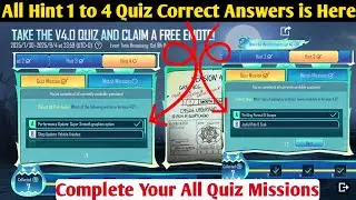 All Hint 1 to 4 Quiz Missions Correct Answers is Here | TAKE THE V4.0 QUIZ AND CLAIM A FREE EMOTE