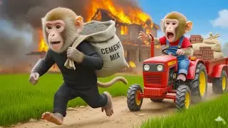 Monkey NaNa Longan Harvest Turns Into CHAOS! He Spots a Farm Thief and Starts a Wild Chase!