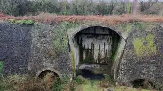 The remains of a blast furnace at Cyfarthfa Ironworks