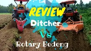 CARA MUDAH MEMBUAT BEDENGAN  ( ditcher parit vs Rotary modif ) - KUBOTA