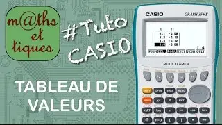 FONCTIONS : Afficher un tableau de valeurs - Tutoriel CASIO