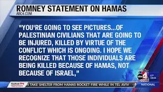 &lsquo;Human shields&rsquo;: Sen. Mitt Romney speaks out on Hamas, Palestinians during trip to Israel