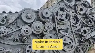Make in India Lion's statue at Airoli Vitawa Cross section