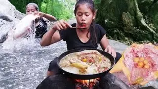Catch Big fish for Reserve food Chicken soup Spicy tasty for Lunch ideas(2023)Capital Comedy