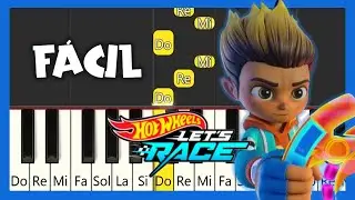 Hot Wheels - Let's Race NETFLIX - EASY Piano Tutorial ( PIANO F&Aacute;CIL )