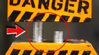 Crushing Coins with HYDRAULIC HAMMER !!!