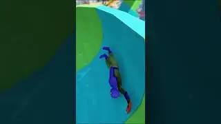 GTA5 Epic Funny Water Slide Ragdoll V's Blue Spiderman Captain Water Slide Jump/Fail 334 #gta #viral