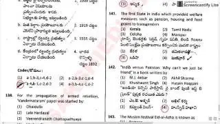 GROUP2 TSPSC PAPER1 (11-11-2016) KEY PART2 WITH QUESTION PAPER | TSPSC GROUP2 KEY