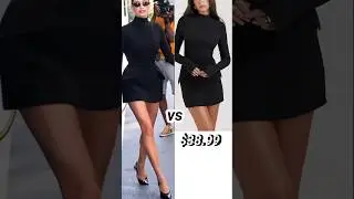 Amazon Designer Inspired Clothes || Hailey Bieber Black turtleneck mini dress #designerinspired