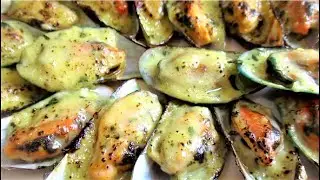 NO-OVEN Baked Green Mussels | Tahong with cheese, butter, garlic -  by Kinaham