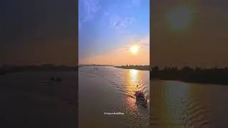 Winter evening at the creek. ⛵🌅🌊 #gopro #goproindia #nature #beach #boat #river #sky #trend #viral