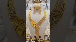 bridal party wear gold necklace set #trending #gold #goldaccessories #goldjewellery #shorts