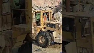 Mega Stone Loading Show: Caterpillar 966F Loading Big Rocks into Huge Trolleys #shorts