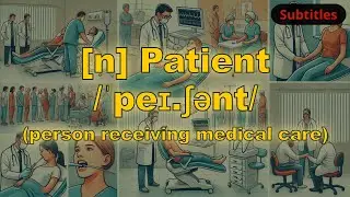 [n] Patient meaning (person receiving medical care) with 5 examples