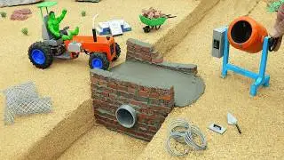 Amazing! Building Brick Culvert Bridge & Grass Cutter Machine - Stop Motion