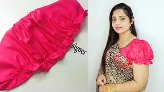 Puff elastic Sleeve cutting and stitching | Elastic Puff Sleeves design cutting and stitching
