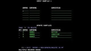 IBM i, AS400 Tutorial, iSeries,System i-Display more than one subfile at a time(1 INPUT & 1 UPDATE)