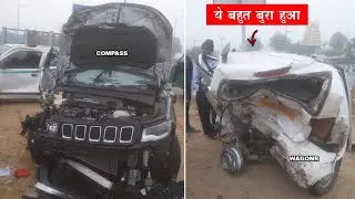 छोटी गलती का बड़ा नुक्सान | ACCIDENT OF JEEP COMPASS & MARUTI SUZUKI WAGONR 🔥 SEE RESULTS