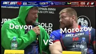 Devon Larratt vs artyom morozov trash talk east vs west 16 press conference