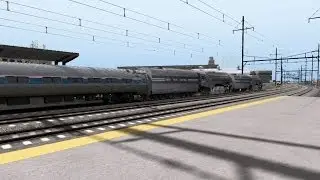 Train Simulator 2014 HD: New York Central J3a Dreyfuss Hudson Double Header Departs Elizabeth