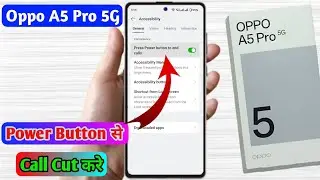 Oppo a5 pro 5g power button end call setting kaise on kare | how to use call features in oppo a5 pro
