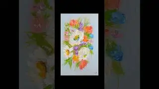Floral Oil Pastel Painting  #art #oilpastel #painting #shortsvideo #shorts