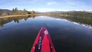 Paddleboarding Alta Lake, Whistler with snow covered peaks. ASMR.