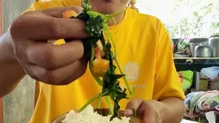 Steam bitter gourd leaves with matching pritong tilapia umayen manganen kakabsat agbiag!!mabuhay!!