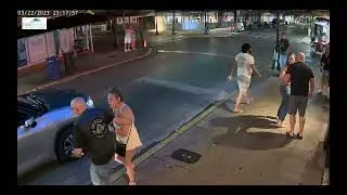 woman takes a spill and keeps drinking. Another interesting key west street scene